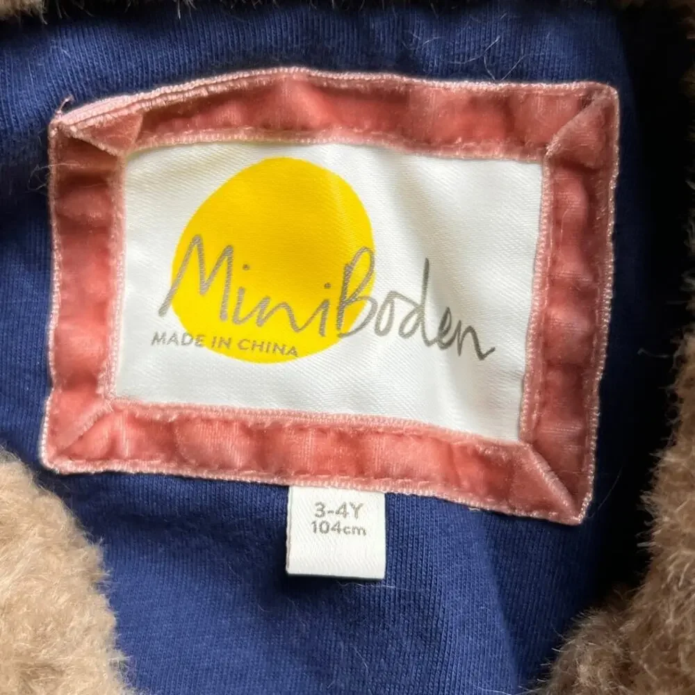 Mini Boden Girl Cheetah Print Fur Vest Size 3-4Y